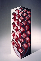 1997 - Tannzapfen - Acryl auf Sperrholz teilweise ausgesaegt - 125x55x30cm